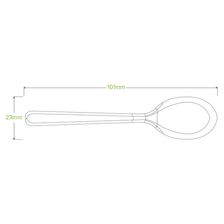 10cm (4") PLA tea spoon - white - Carton of 2000 units