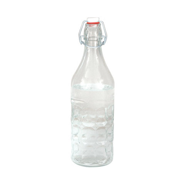 Glass Bottle - Clear, Panelled, 1.0Lt from Chalet. Sold in boxes of 12. Hospitality quality at wholesale price with The Flying Fork!