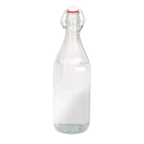 Glass Bottle - Clear, Panelled, Round, 1.0Lt from Chalet. Sold in boxes of 12. Hospitality quality at wholesale price with The Flying Fork!