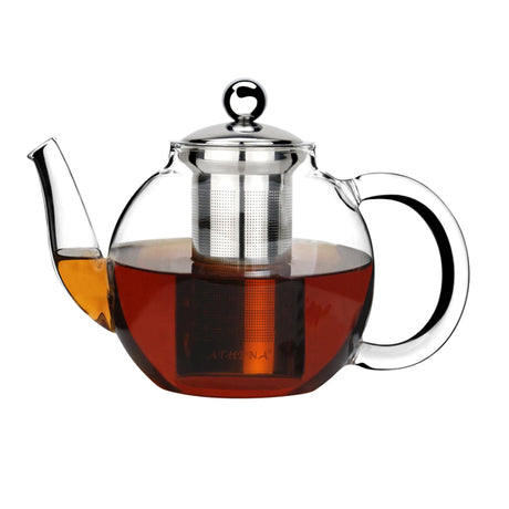 Glass Teapot with Infuser - 600mL from Athena. made out of Glass and sold in boxes of 8. Hospitality quality at wholesale price with The Flying Fork!