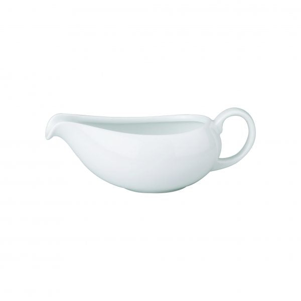 White gravy boat on white background