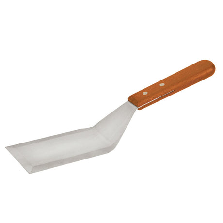 Griddle Scraper - S-S, 125 x 75mm, Wood Grain Handle from TheFlyingFork. Sold in boxes of 1. Hospitality quality at wholesale price with The Flying Fork!