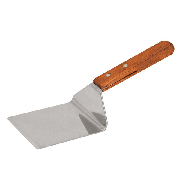 Griddle Scraper - S-S, 95 x 110mm, Wood Grain Handle from TheFlyingFork. Sold in boxes of 1. Hospitality quality at wholesale price with The Flying Fork!