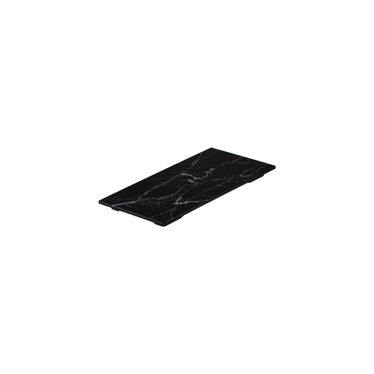 Flat Rectangular Platter, 325 x 176mm, Melamine - Black Marble from Ryner Melamine. Sold in boxes of 3. Hospitality quality at wholesale price with The Flying Fork!
