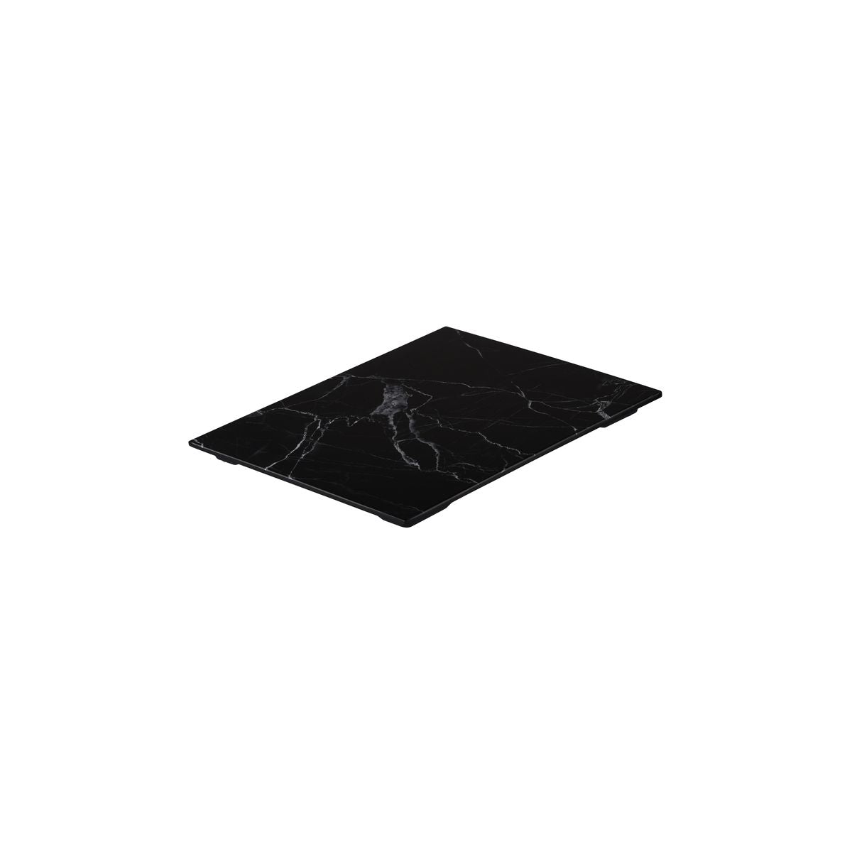 Flat Rectangular Platter, 325 x 265mm, Melamine - Black Marble from Ryner Melamine. Sold in boxes of 3. Hospitality quality at wholesale price with The Flying Fork!