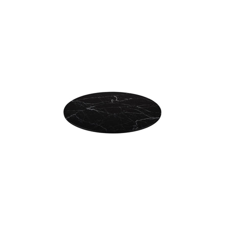 Flat Round Platter, 330mm, Melamine - Black Marble from Ryner Melamine. Sold in boxes of 3. Hospitality quality at wholesale price with The Flying Fork!
