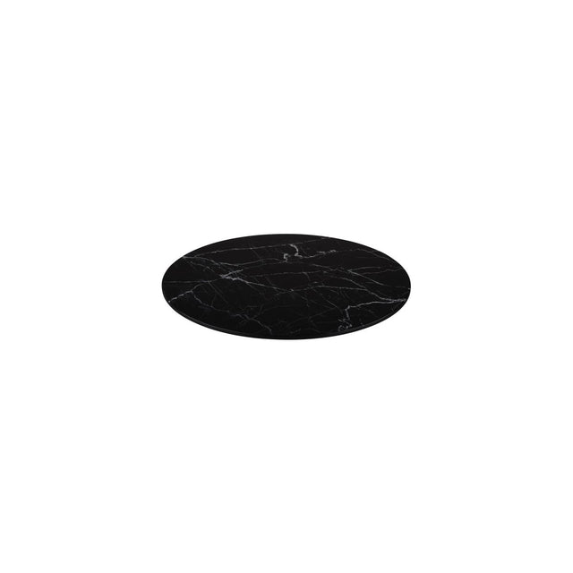 Flat Round Platter, 330mm, Melamine - Black Marble from Ryner Melamine. Sold in boxes of 3. Hospitality quality at wholesale price with The Flying Fork!