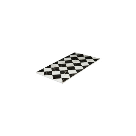 Flat Rectangular Platter, 325 x 176mm, Melamine - Checkered from Ryner Melamine. Sold in boxes of 3. Hospitality quality at wholesale price with The Flying Fork!