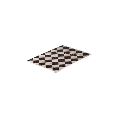 Flat Rectangular Platter, 325 x 265mm, Melamine - Checkered from Ryner Melamine. Sold in boxes of 3. Hospitality quality at wholesale price with The Flying Fork!