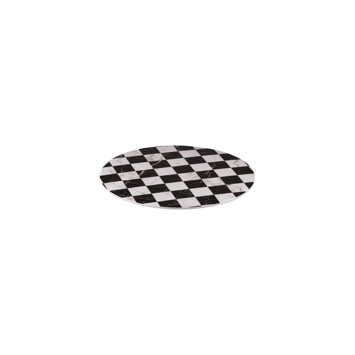 Flat Round Platter, 330mm, Melamine - Checkered from Ryner Melamine. Sold in boxes of 3. Hospitality quality at wholesale price with The Flying Fork!