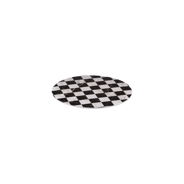 Flat Round Platter, 330mm, Melamine - Checkered from Ryner Melamine. Sold in boxes of 3. Hospitality quality at wholesale price with The Flying Fork!