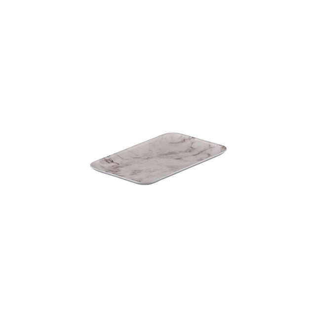 Rectangular Platter, 290 x 200mm, Coupe, Melamine - White Marble from Ryner Melamine. Sold in boxes of 12. Hospitality quality at wholesale price with The Flying Fork!
