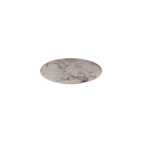 Flat Round Platter, 330mm, Melamine - White Marble from Ryner Melamine. Sold in boxes of 3. Hospitality quality at wholesale price with The Flying Fork!
