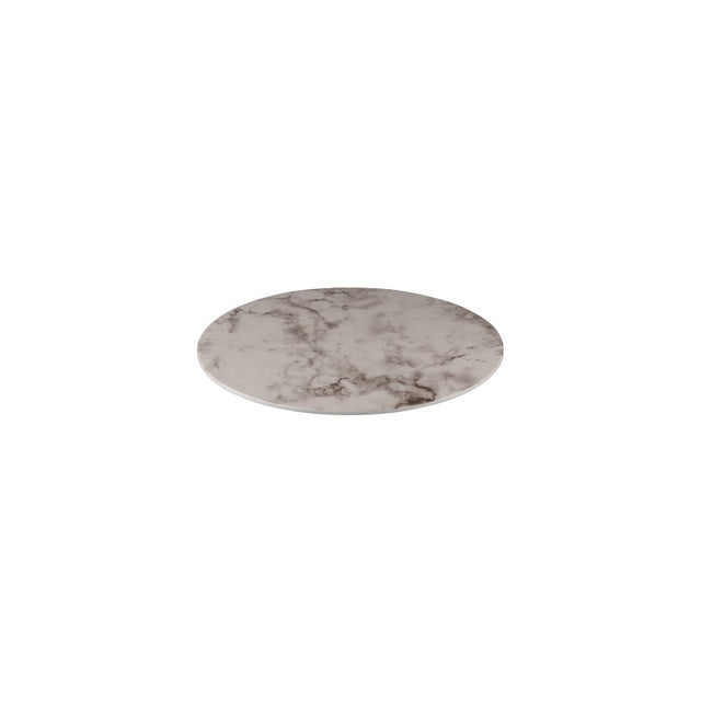 Flat Round Platter, 330mm, Melamine - White Marble from Ryner Melamine. Sold in boxes of 3. Hospitality quality at wholesale price with The Flying Fork!