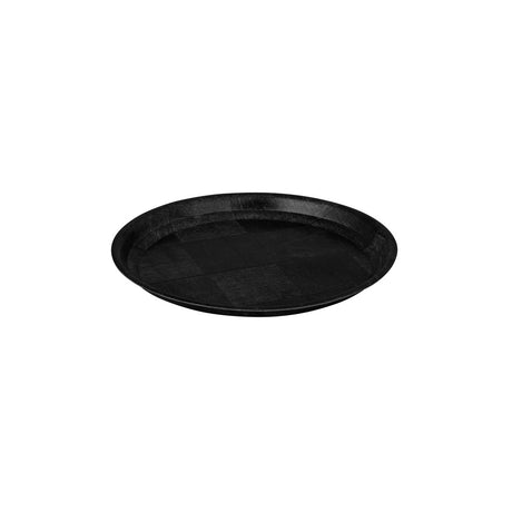 Round Tray, 250mm - Black Woven Wood from Trenton. Sold in boxes of 12. Hospitality quality at wholesale price with The Flying Fork!