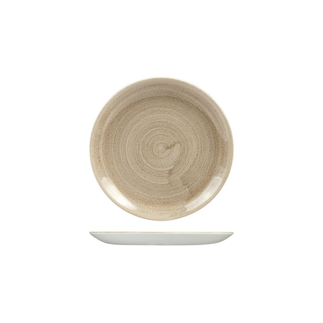 Round Plate - Coupe, 165mm, Patina Taupe from Churchill. Vitrified, made out of Porcelain and sold in boxes of 12. Hospitality quality at wholesale price with The Flying Fork!