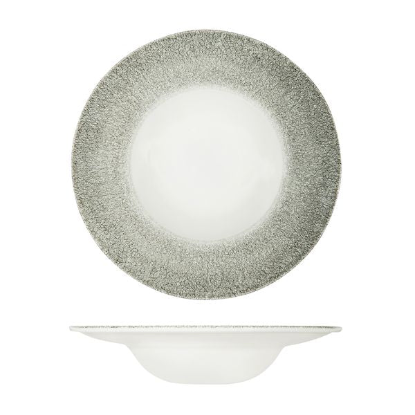 Plate Wide Rim Bowl 277mm - Raku Quartz Black from Churchill. made out of Porcelain and sold in boxes of 6. Hospitality quality at wholesale price with The Flying Fork!