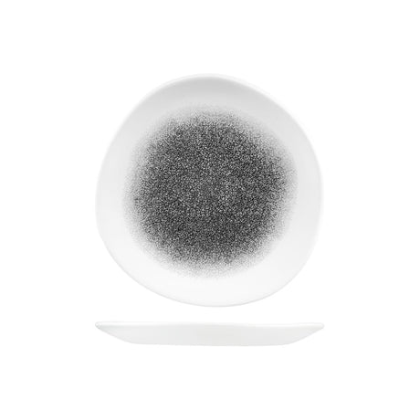 Trace Plate - 210mm, Quartz Black from Churchill. Textured, made out of Porcelain and sold in boxes of 12. Hospitality quality at wholesale price with The Flying Fork!