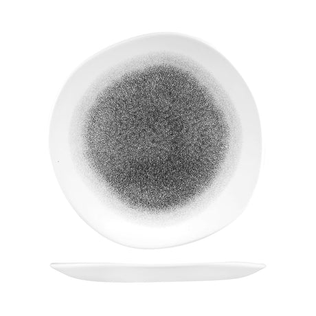 Trace Plate - 264mm, Quartz Black from Churchill. Textured, made out of Porcelain and sold in boxes of 12. Hospitality quality at wholesale price with The Flying Fork!