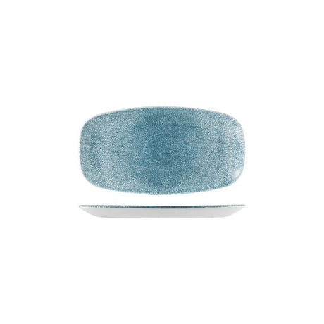 Oblong Chefs Plate - 298 x 153mm, Raku Topaz Blue from Churchill. Textured, made out of Porcelain and sold in boxes of 6. Hospitality quality at wholesale price with The Flying Fork!