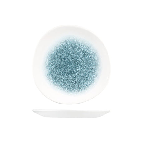 Trace Plate - 210mm, Topaz Blue from Churchill. Textured, made out of Porcelain and sold in boxes of 12. Hospitality quality at wholesale price with The Flying Fork!