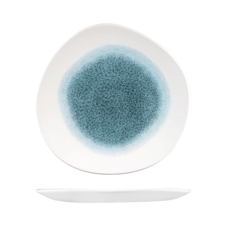 Trace Plate - 264mm, Topaz Blue from Churchill. Textured, made out of Porcelain and sold in boxes of 12. Hospitality quality at wholesale price with The Flying Fork!
