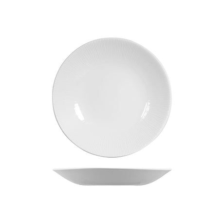 Deep Coupe Plate - 255mm, Bamboo from Churchill. Textured, made out of Porcelain and sold in boxes of 6. Hospitality quality at wholesale price with The Flying Fork!