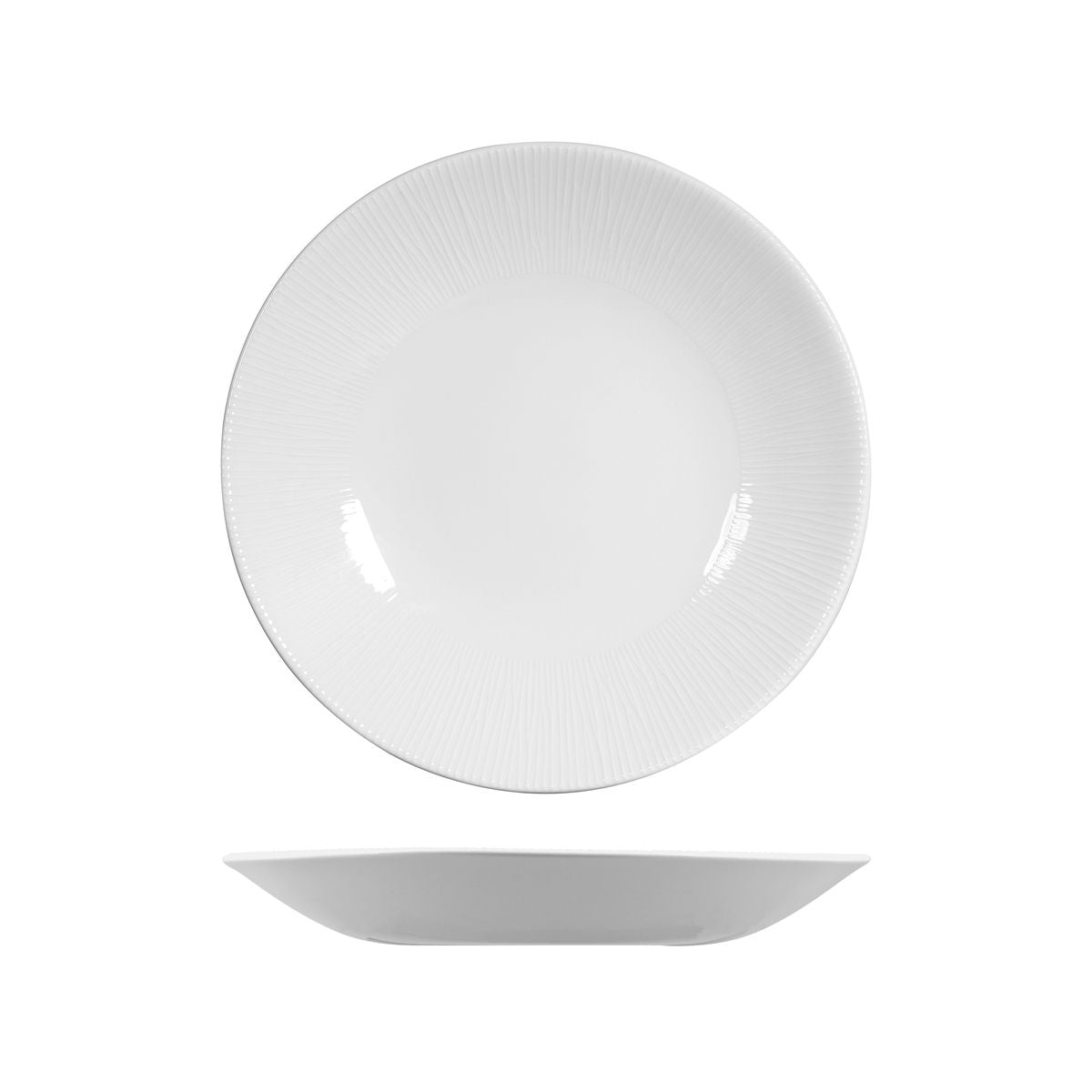 Deep Coupe Plate - 281mm, Bamboo from Churchill. Textured, made out of Porcelain and sold in boxes of 6. Hospitality quality at wholesale price with The Flying Fork!