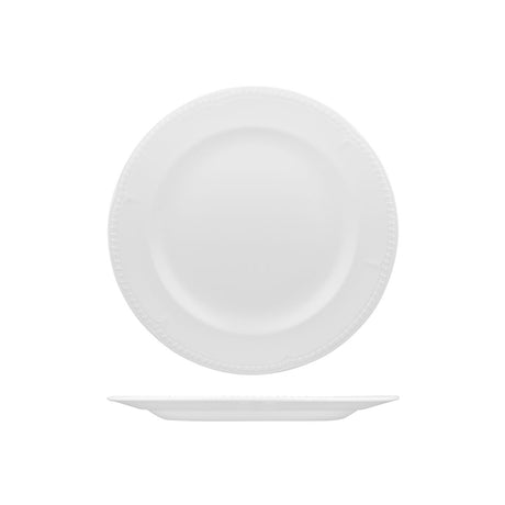 Round Plate - 254mm, Buckingham from Churchill. Textured, made out of Porcelain and sold in boxes of 24. Hospitality quality at wholesale price with The Flying Fork!