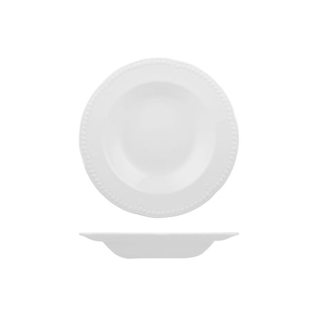 Soup-Pasta Plate - 230mm, Buckingham from Churchill. Textured, made out of Porcelain and sold in boxes of 24. Hospitality quality at wholesale price with The Flying Fork!