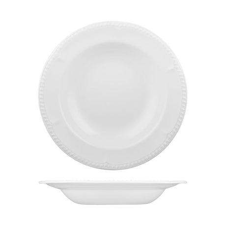 Soup-Pasta Plate - 280mm, Buckingham from Churchill. Textured, made out of Porcelain and sold in boxes of 12. Hospitality quality at wholesale price with The Flying Fork!