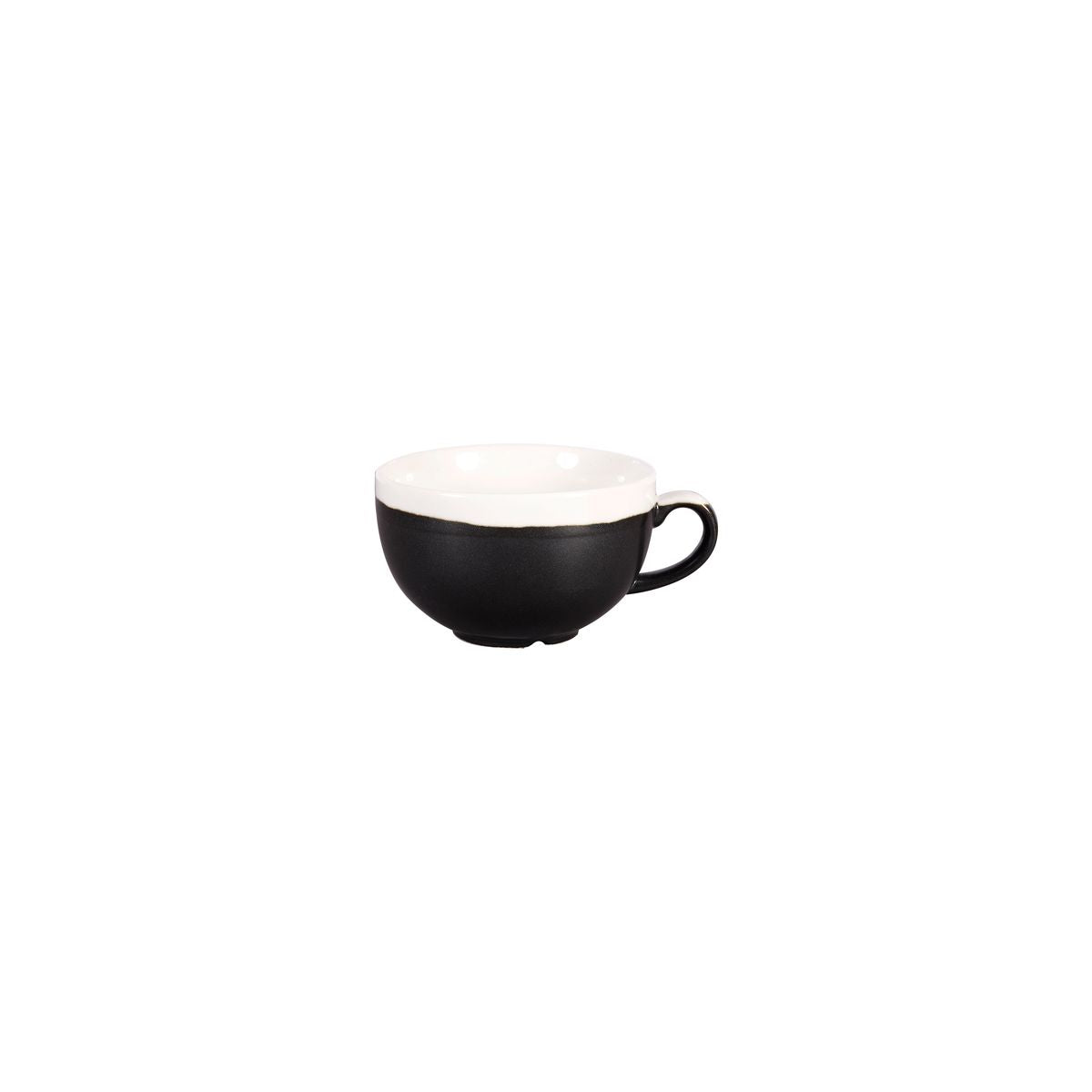 Cappuccino Cup - 227ml, Monochrome Black from Churchill. made out of Porcelain and sold in boxes of 12. Hospitality quality at wholesale price with The Flying Fork!