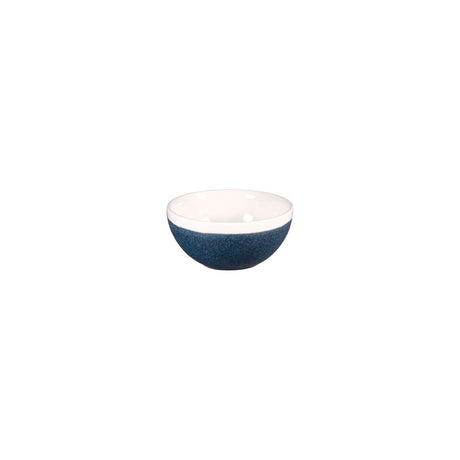 Round Bowl - 132mm, Monochrome Blue from Churchill. made out of Porcelain and sold in boxes of 12. Hospitality quality at wholesale price with The Flying Fork!