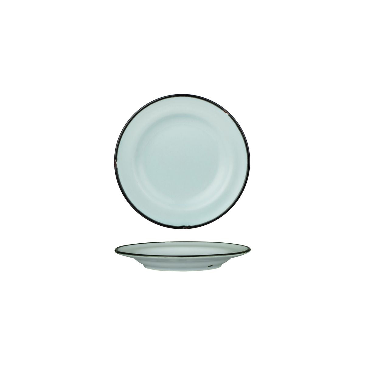 Round Plate 170mm - Tintin Blue & Black from Luzerne. made out of Ceramic and sold in boxes of 12. Hospitality quality at wholesale price with The Flying Fork!