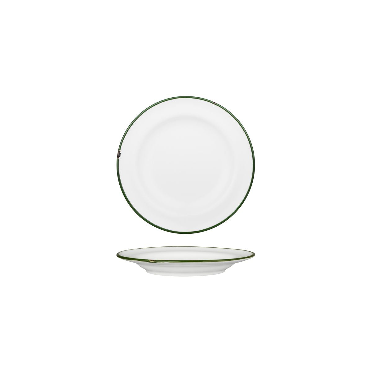 Round Plate 170mm - Tintin White & Green from Luzerne. made out of Ceramic and sold in boxes of 12. Hospitality quality at wholesale price with The Flying Fork!