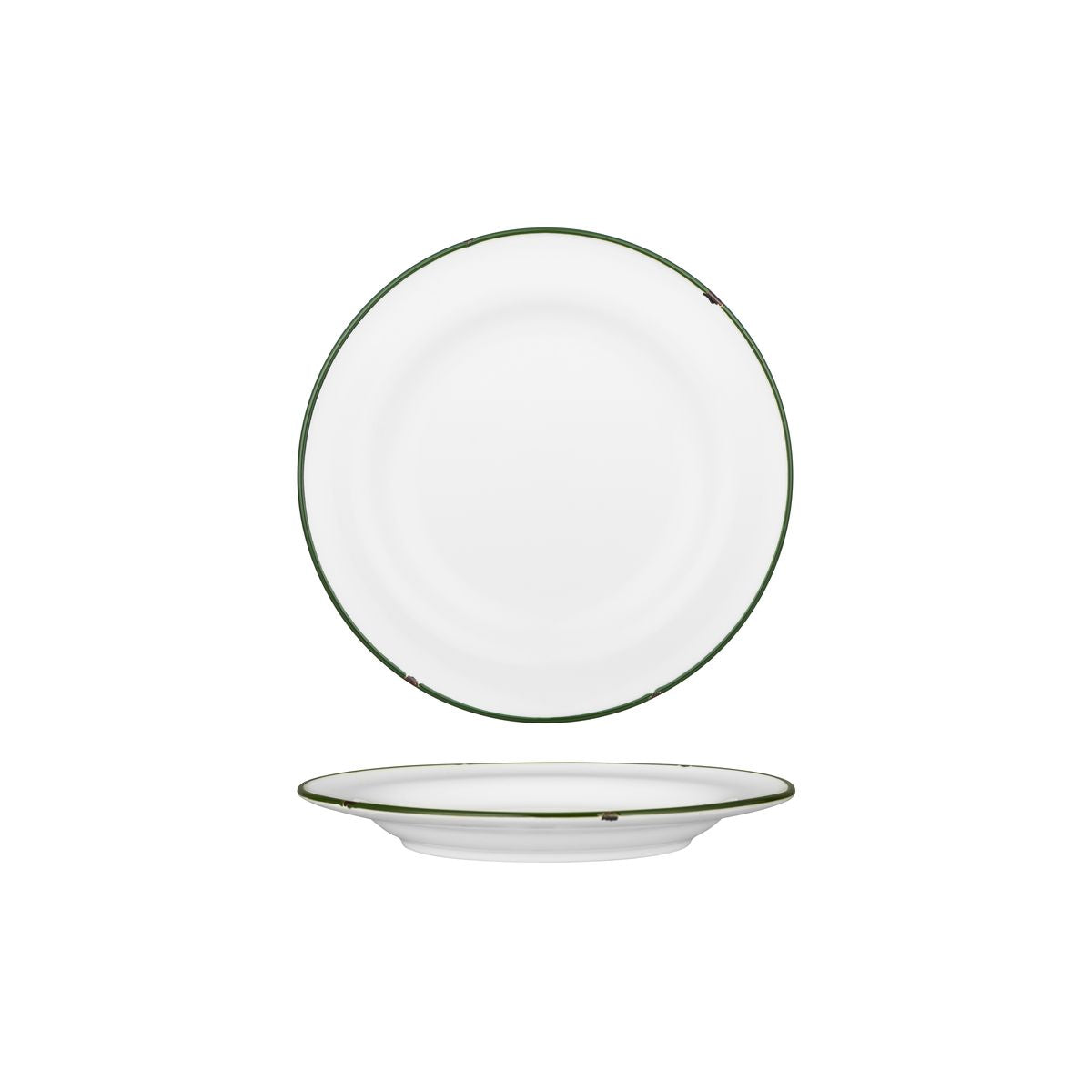 Round Plate - 210mm, Tintin White & Green from Luzerne. made out of Ceramic and sold in boxes of 12. Hospitality quality at wholesale price with The Flying Fork!