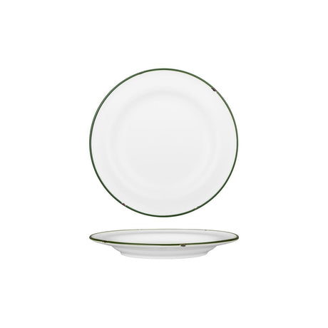 Round Plate - 210mm, Tintin White & Green from Luzerne. made out of Ceramic and sold in boxes of 12. Hospitality quality at wholesale price with The Flying Fork!
