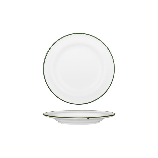 Round Plate - 210mm, Tintin White & Green from Luzerne. made out of Ceramic and sold in boxes of 12. Hospitality quality at wholesale price with The Flying Fork!