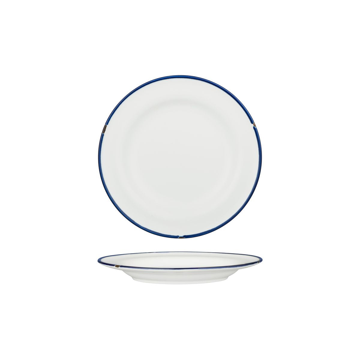 Round Plate - 210mm, Tintin White & Navy from Luzerne. made out of Ceramic and sold in boxes of 12. Hospitality quality at wholesale price with The Flying Fork!