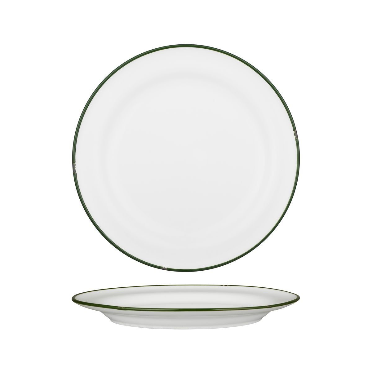 Round Plate - 270mm, Tintin White & Green from Luzerne. made out of Ceramic and sold in boxes of 4. Hospitality quality at wholesale price with The Flying Fork!