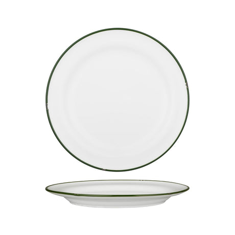 Round Plate - 270mm, Tintin White & Green from Luzerne. made out of Ceramic and sold in boxes of 4. Hospitality quality at wholesale price with The Flying Fork!