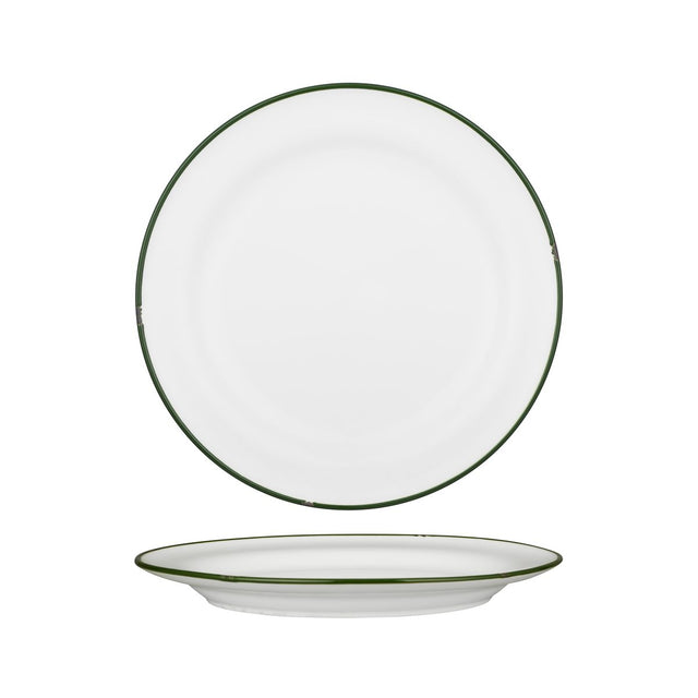 Round Plate - 270mm, Tintin White & Green from Luzerne. made out of Ceramic and sold in boxes of 4. Hospitality quality at wholesale price with The Flying Fork!