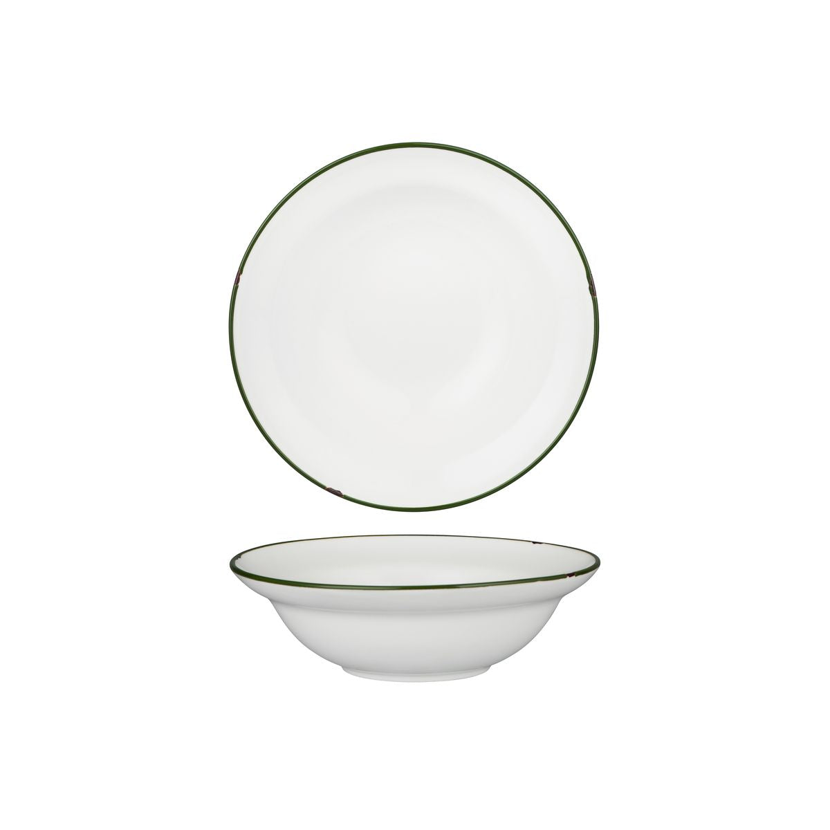 Round Bowl - 190mm, Tintin White & Green from Luzerne. made out of Ceramic and sold in boxes of 12. Hospitality quality at wholesale price with The Flying Fork!