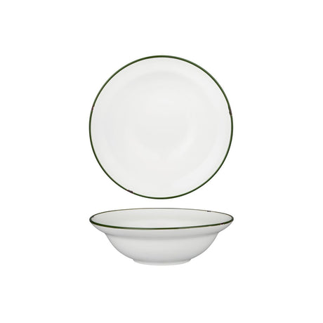Round Bowl - 190mm, Tintin White & Green from Luzerne. made out of Ceramic and sold in boxes of 12. Hospitality quality at wholesale price with The Flying Fork!