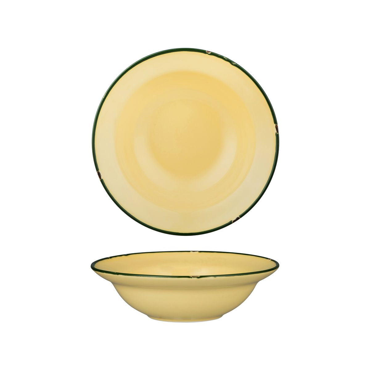 Deep Bowl Plate - 220mm, Tintin Sand & Green from Luzerne. made out of Ceramic and sold in boxes of 12. Hospitality quality at wholesale price with The Flying Fork!