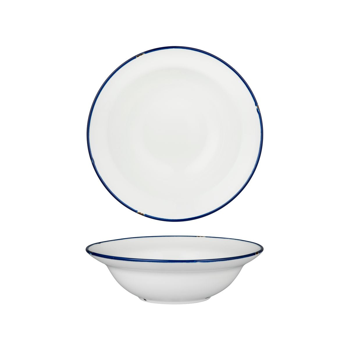 Deep Bowl Plate - 220mm, Tintin White & Navy from Luzerne. made out of Ceramic and sold in boxes of 12. Hospitality quality at wholesale price with The Flying Fork!