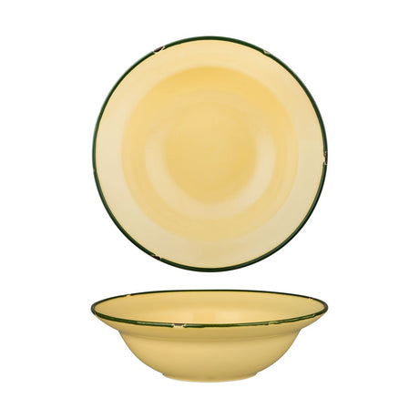 Deep Bowl Plate - 240mm, Tintin Sand & Green from Luzerne. Textured, made out of Ceramic and sold in boxes of 12. Hospitality quality at wholesale price with The Flying Fork!