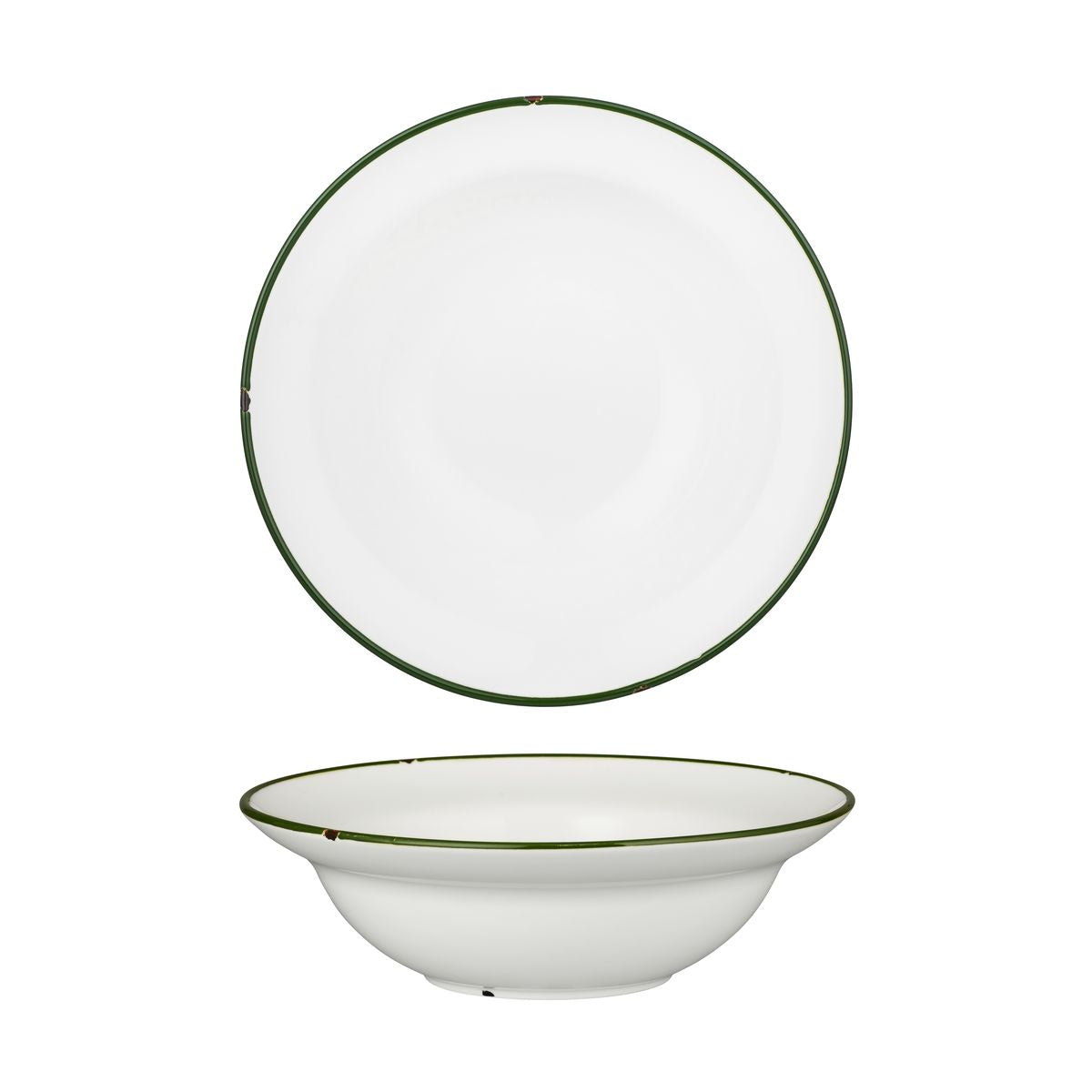 Deep Bowl Plate - 240mm, Tintin White & Green from Luzerne. made out of Ceramic and sold in boxes of 12. Hospitality quality at wholesale price with The Flying Fork!