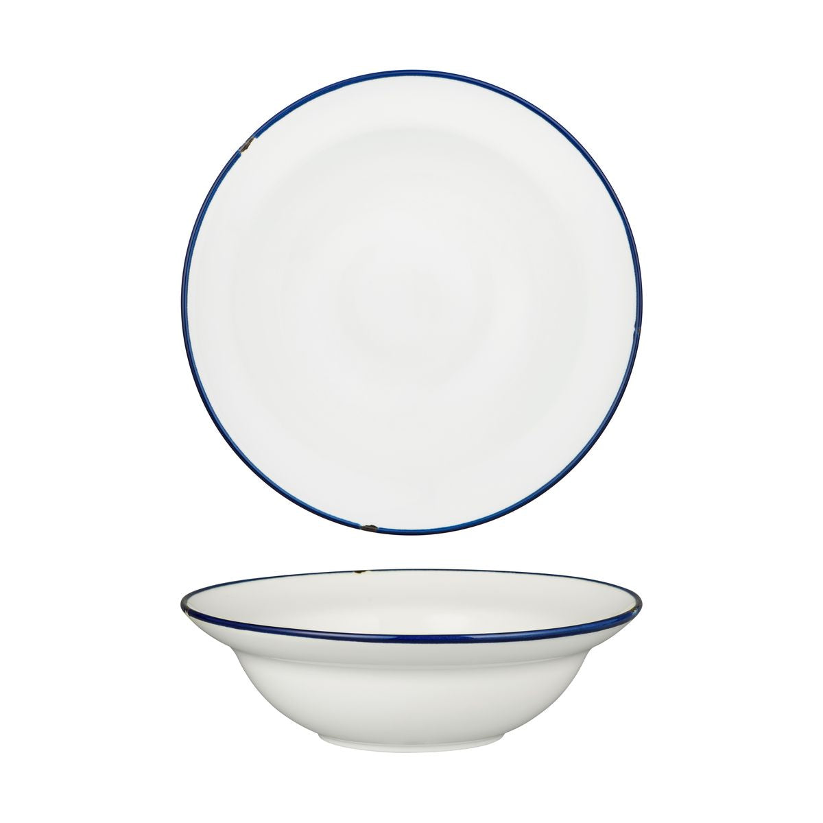 Deep Bowl Plate - 240mm, Tintin White & Navy from Luzerne. made out of Ceramic and sold in boxes of 12. Hospitality quality at wholesale price with The Flying Fork!