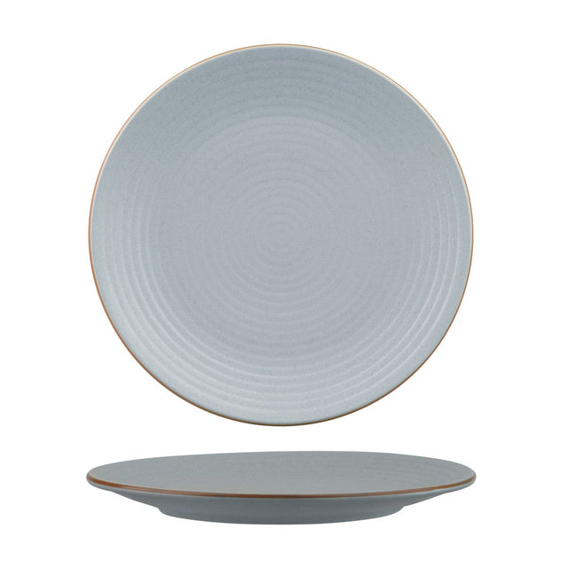 Coupe Plate - Ribbed, 265mm, Zuma Bluestone from Zuma. Matt Finish, made out of Ceramic and sold in boxes of 6. Hospitality quality at wholesale price with The Flying Fork!